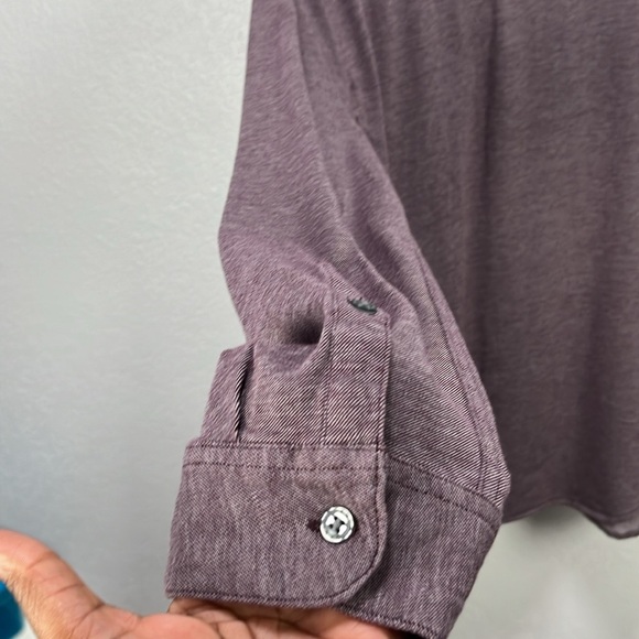 DKNY Men's Casual Button Down in Deep Purple Cotton Long Sleeve Sz XXL Career - Picture 9 of 10